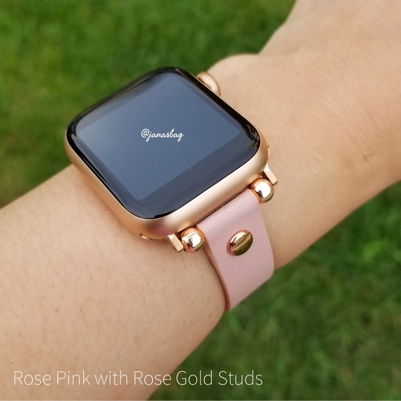 Beau & Rae Leather Accessories - Premium Genuine Leather Apple Watch Band Pink